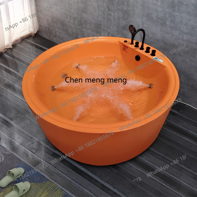 

Color Round Spa Bath Adult Home Japanese Surf Massage Hotel Orange Bath