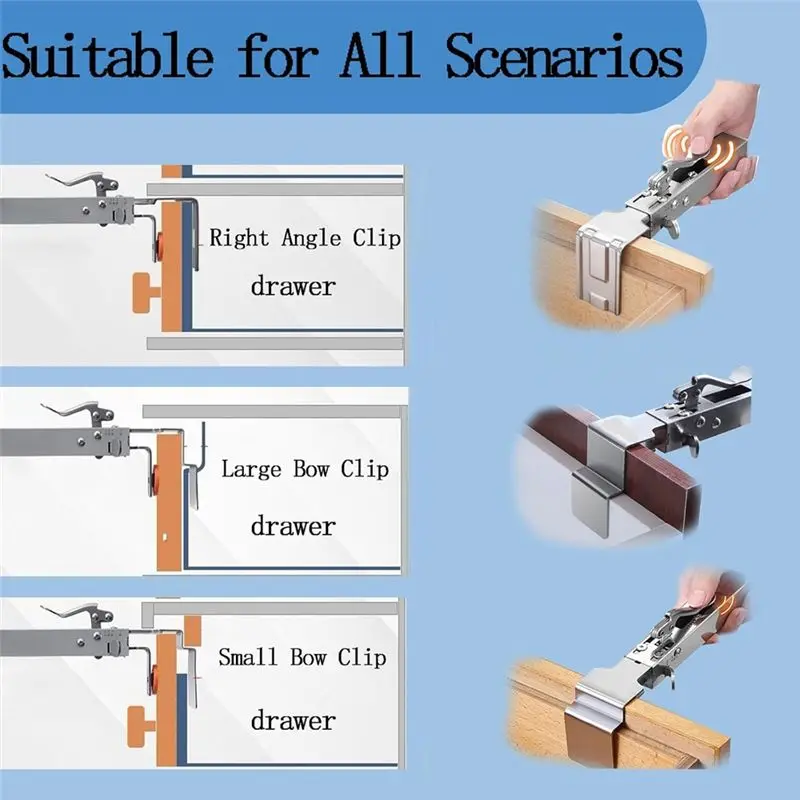 DT17 Drawer Front Installation Clamps Adjustable Cabinet Clamps Woodworking Tool for Installing Drawers Cabinets Frames 6Pcs