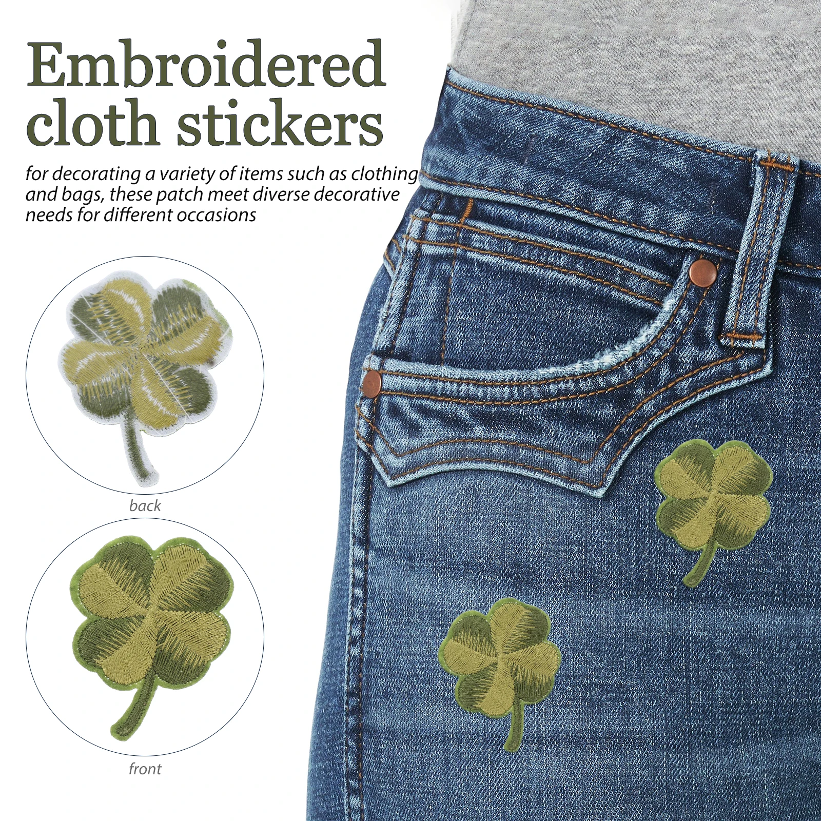 

10 Pcs Green Leaf Embroidery Patch Applique Clothing Embroidered Appliques Iron Patches Diy Cute