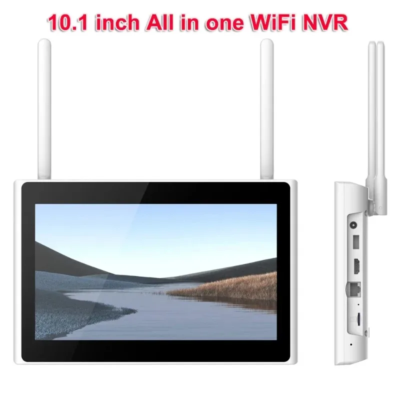 4CH WiFi camera NVR Kit 10.1inch  Solar Power Rechargeable Battery Two-way Audio 4Mp Home security