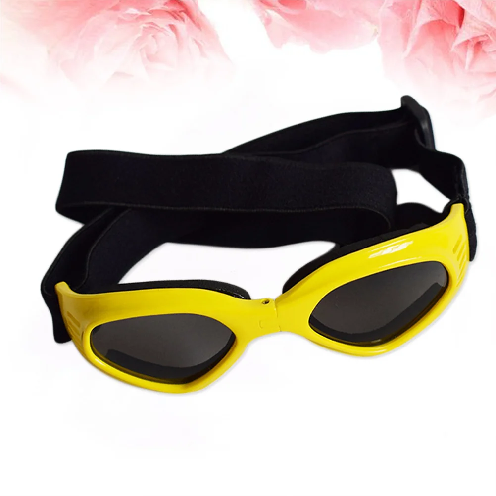 

Pet Sunglasses Yellow Triangle Dog Goggles Adjustable Strap Breathable Frame Uv Wind Water Fog Protection Eyewear for Dogs Cats