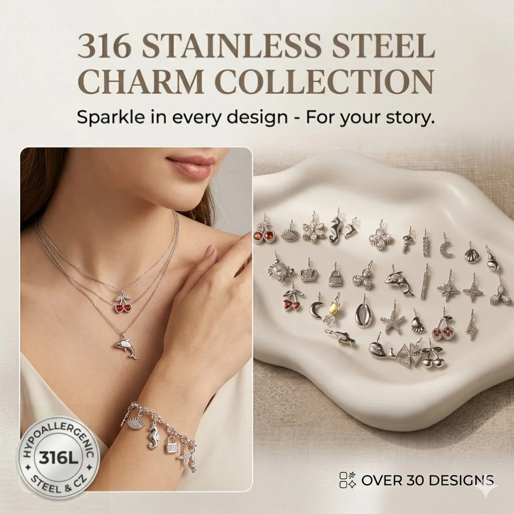 Оптовые подвески из нержавеющей стали с позолотой CZ Ocean Animal Charms: Дельфин, Морской конек, Морская звезда – аксессуары для изготовления ювелирных изделий