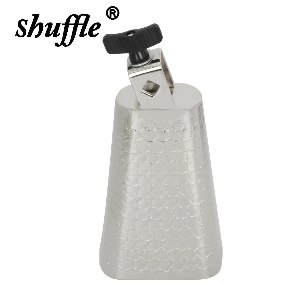 6 Inch Cowbell Silver Colour Electroplated Punched Cowbell Percussion Instruments Accessories Crisp Sound Durable Drums Parts