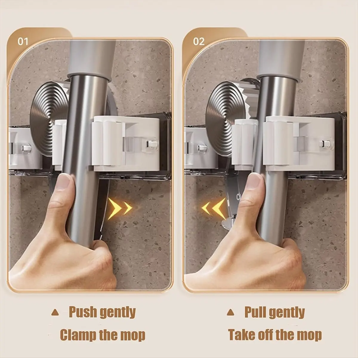 【WSFS】 2PCS Broom Holder Mop Hanger, No Punching Suction Cup Broom Holder Wall Mount for Bathroom, Kitchen,