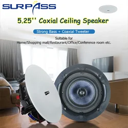 Home Theater Sound System 5.25'' 25W Ceiling Speakers Strong Bass Coaxial In Wall Speakers Stereo Music Loudspeaker Restaurant