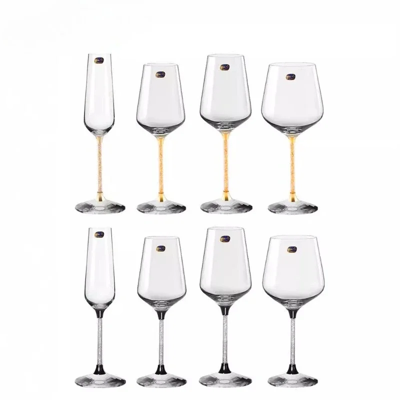 

Crystal glass with gold diamonds red wine glass, goblet