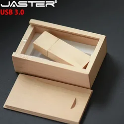 JASTER USB 3.0 Photography Wooden Usb + Gift Box High Speed Usb Flash Drive Wood Pendrive 16GB 32GB 64GB Creative Wedding Gifts