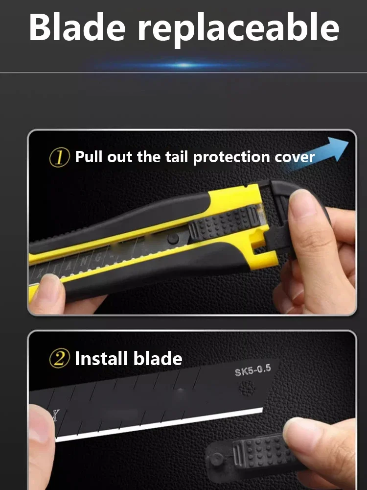 القاطع SK4 شفرة سكّين متعدّد الاستخدامات مقبض بلاستيكي المغلفة شفرة القاطع صندوق الأمان فتاحة أداة مكتب أدوات القطع المنزلية