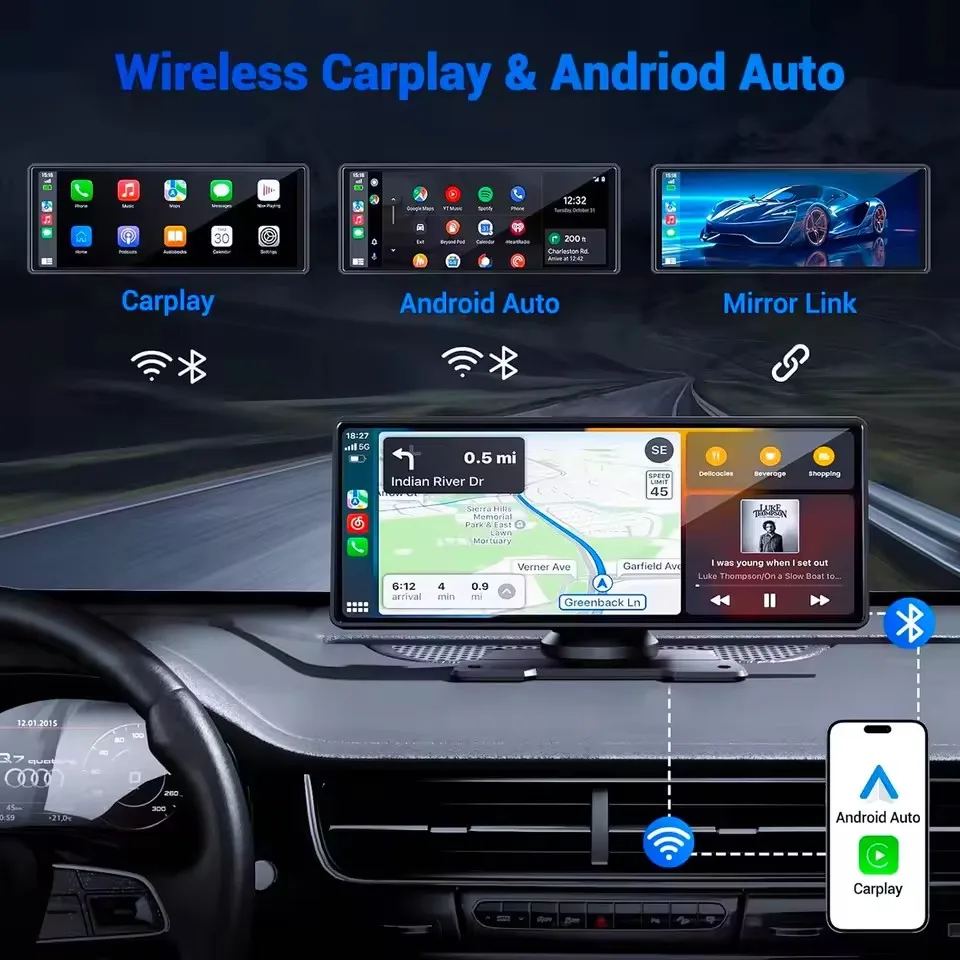 Pionray CarPlay Screen Multimedia Video player Radio FM Compatible with car play Android Auto and Apple Carplay/GPS