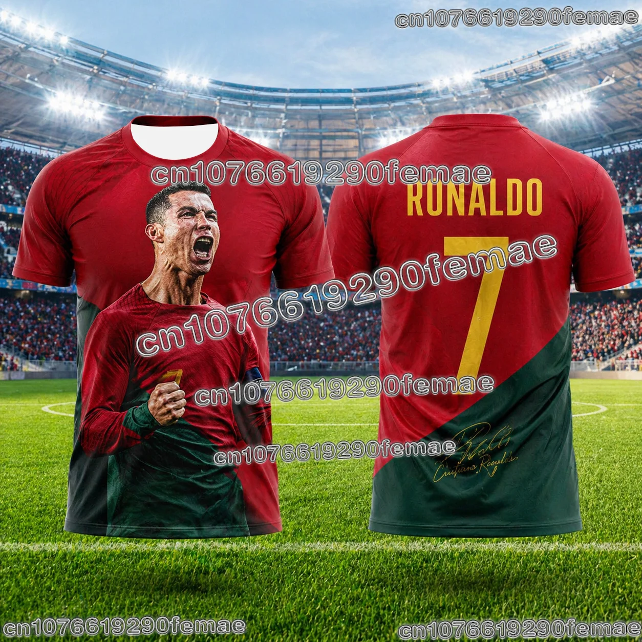 2026 Ronaldo No.7 Soccer Jersey Special Gift Edition Oversize Football Uniform Breathable Short Sleeve Kids Adult Fan T-shirt
