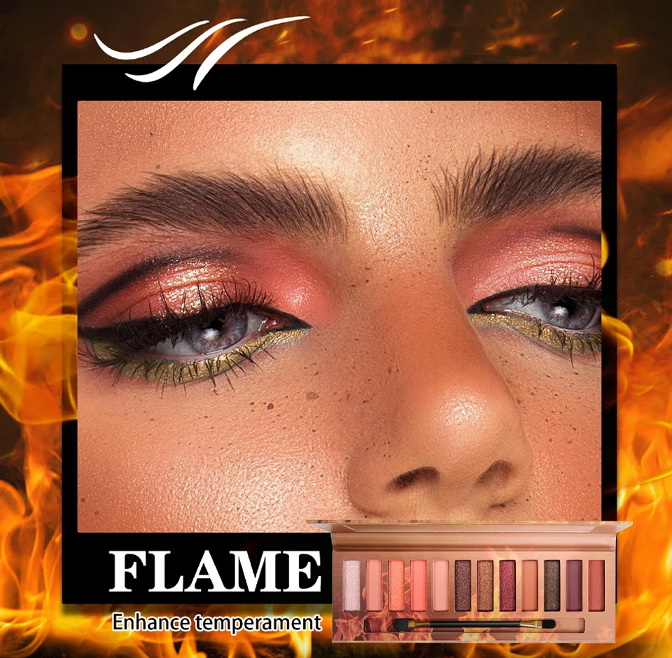 12 色のアイシャドウパレットマットメイクアップ製品女性化粧品新しい美容健康低飽和煙アイシャドウパレット