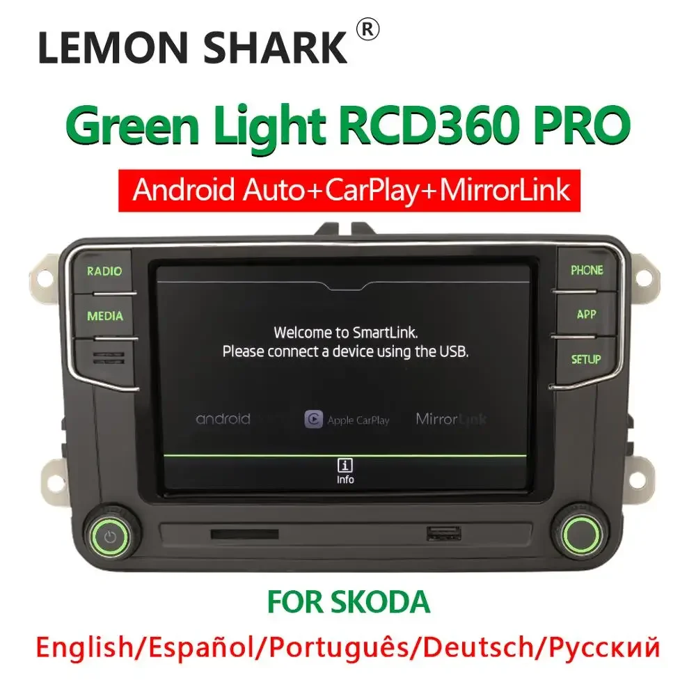 Noname الضوء الأخضر RCD360 PRO MIB Carplay راديو السيارة أندرويد السيارات بلوتوث الملاح 6RD035187B لشركة فولكس فاجن لسكودا اوكتافيا #1