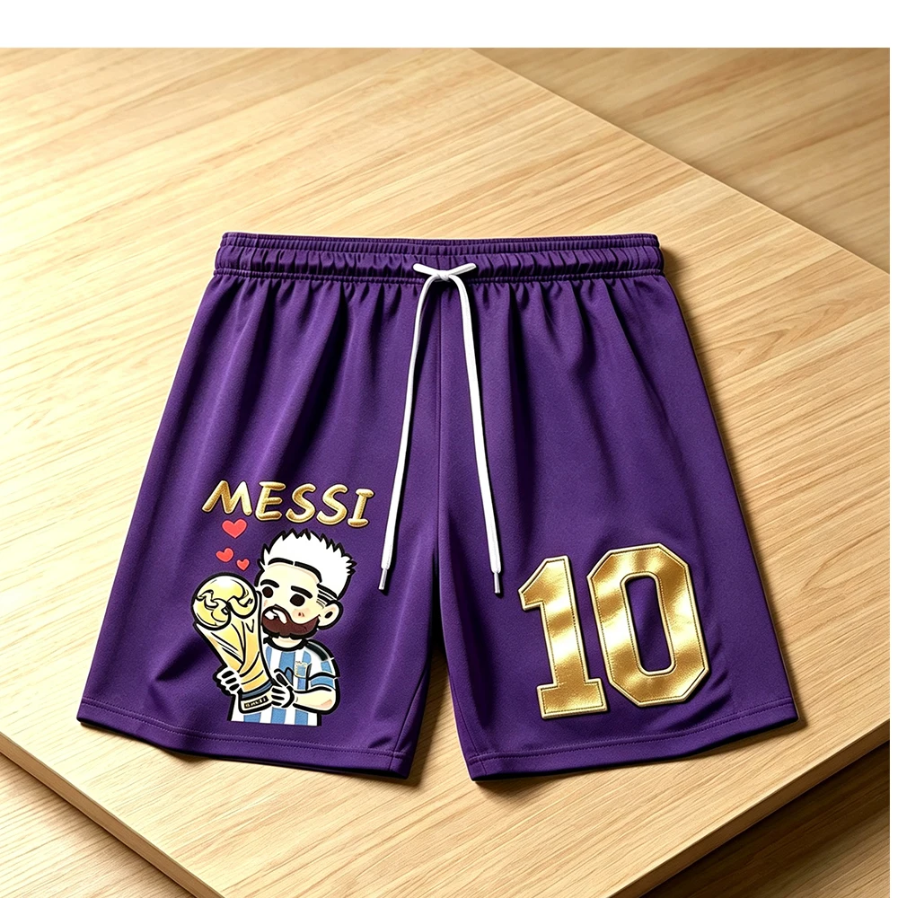 Men's football shorts, Messi King, breathable and comfortable