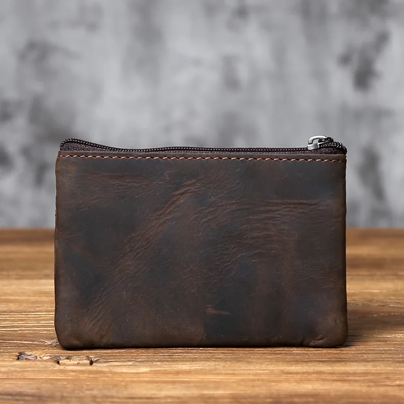 NZPJ männer Echt Leder Karte Tasche Vintage Erste Schicht Rindsleder Geldbörse dame Zipper Brieftasche Schlüssel Tasche Fahrer lizenz Tasche – Detail 6