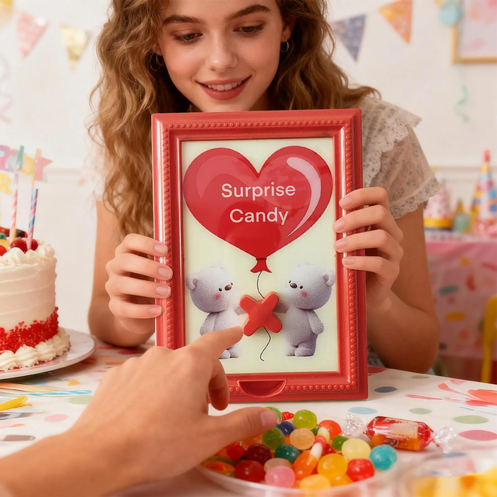 Photo Frame Candy Dispenser Handy Home Decor Heart Animal Candy Dispenser Picture Frame For Dessert Chocolate Snack Table
