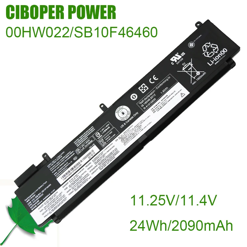 CP Laptop Battery 00HW022 00HW023 00HW025 00HW024 00HW038 01AV407 01AV406 For ThinkPad T460s T470s Series SB10J79002 SB10K97605