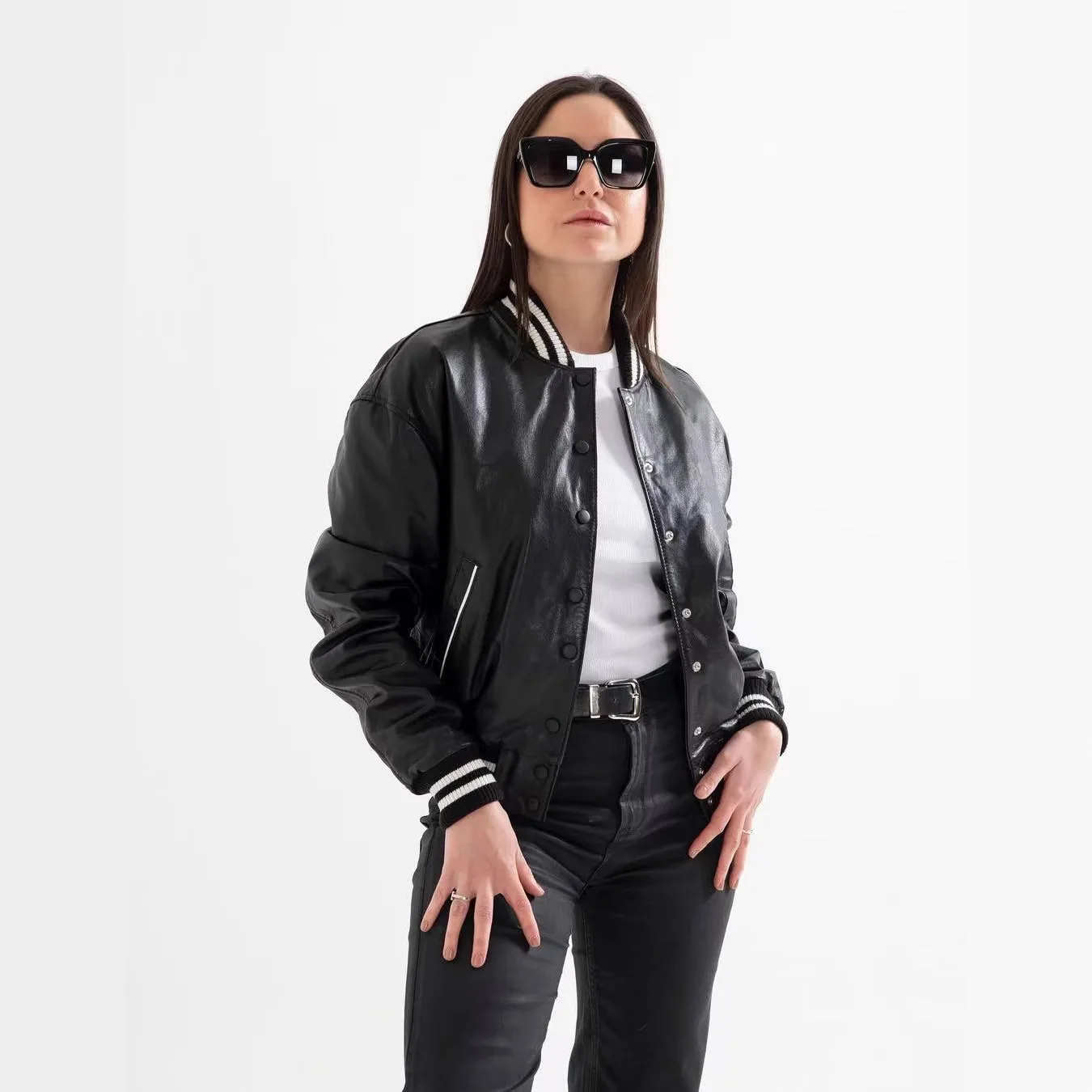 

Модная куртка из искусственной кожи, мотоциклетная одежда, зимняя верхняя одежда, новый стиль, европейский и американский стиль