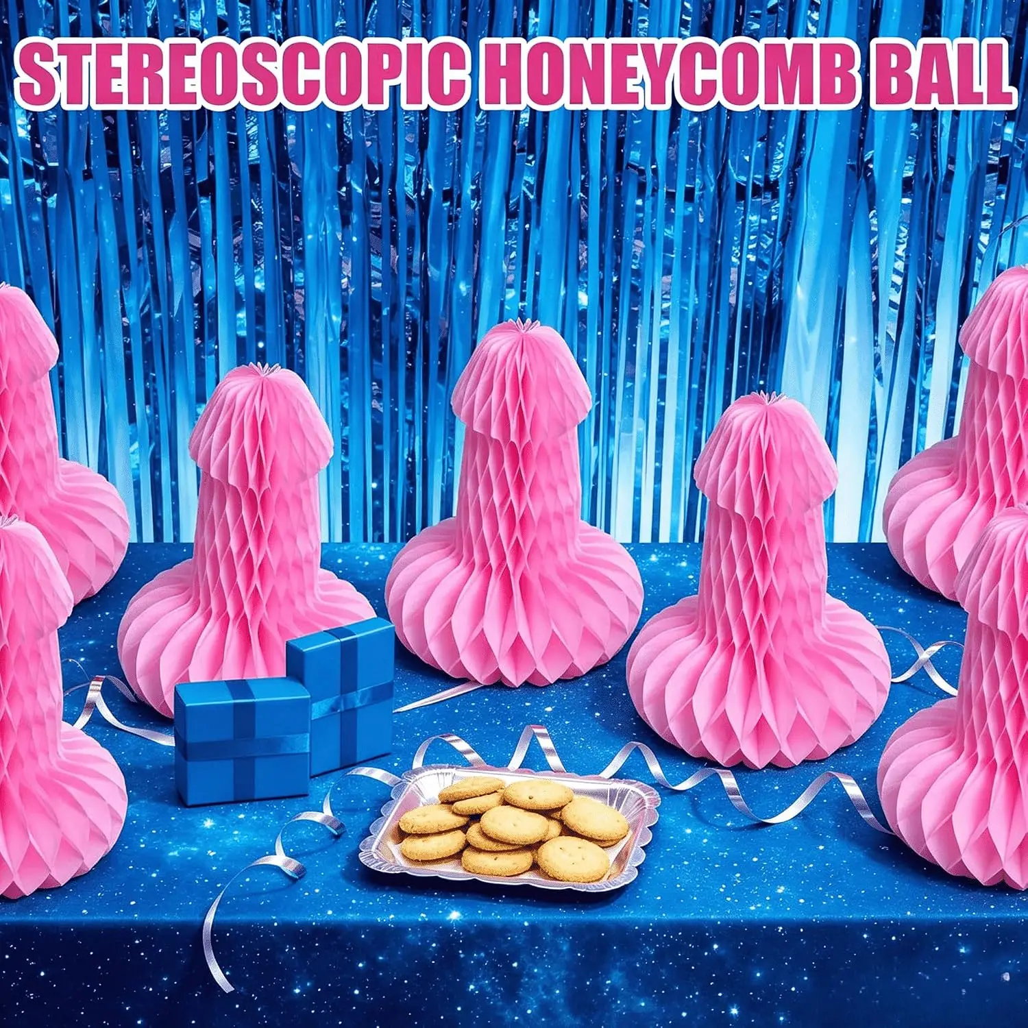 Bachelorette Party 6 Pack 3D Honeycomb Table Centerpieces Wedding Shower Decorations