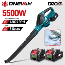 ONEVAN 5500W Brushless Electric Air Blower Cordless Leaf Dust Snow Blowing Clean High Power Tool For Makita 18V Battery Pin
