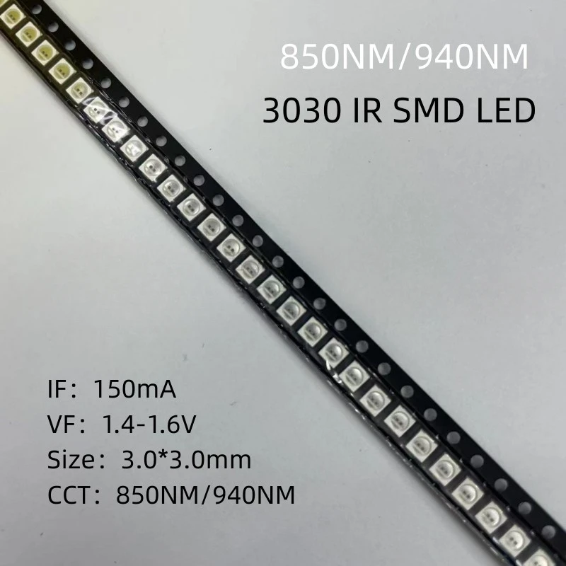 50pcs/lot 3030 SMD IR LED 850NM 940NM Launch tubes Receive tube 3030 IR Photosensitive receiver tube Lamp beads