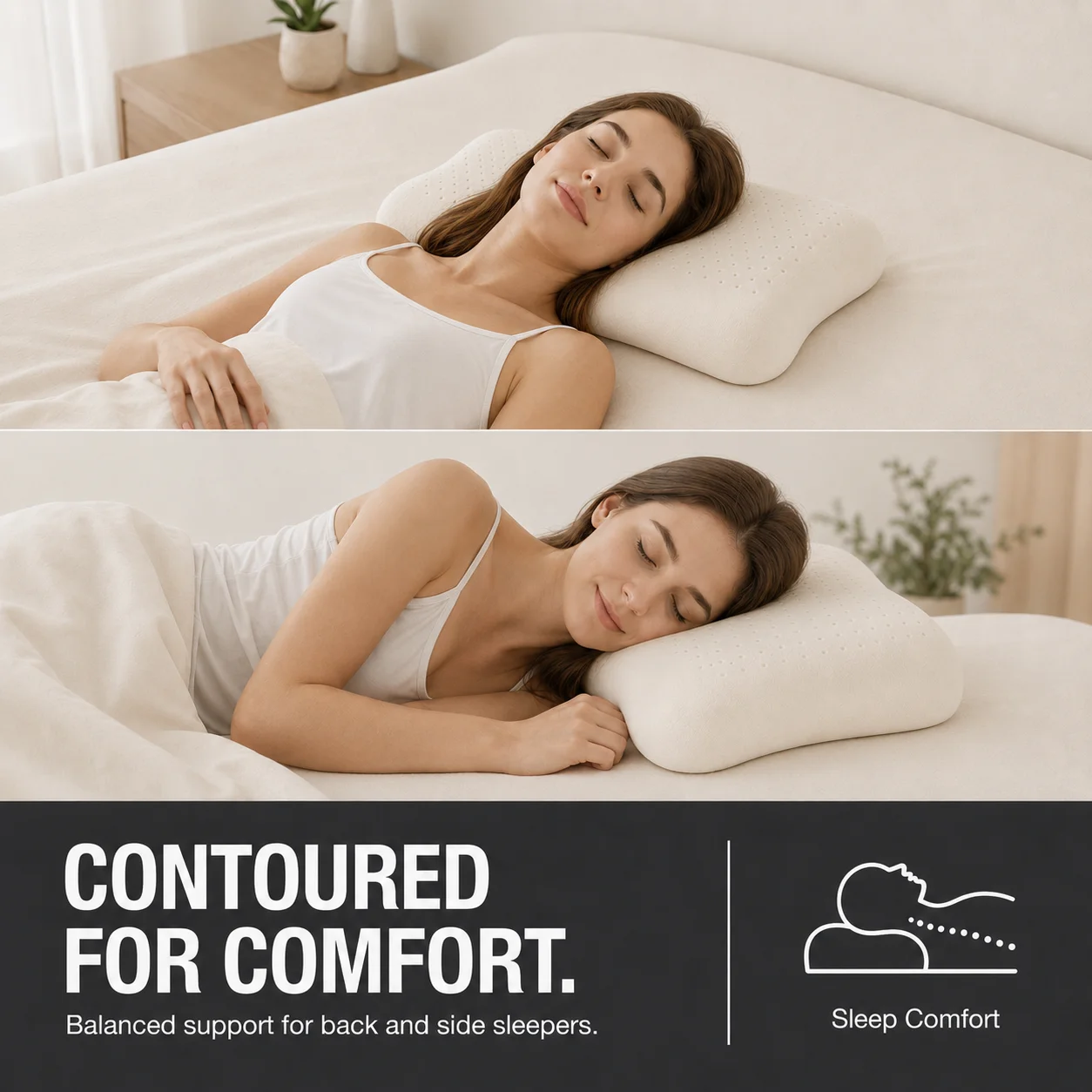 LIEN' A Premium Ergonomic Latex Peanut Pillow – Contoured Neck Support & Breathable Comfort