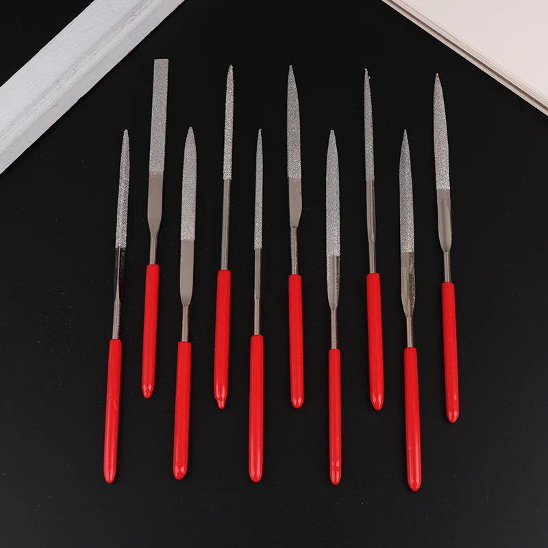 10Pcs/set High Quality 140mm Diamond Mini Needle File Set Hand Tools For Ceramic Glass Gem Stone Hobbies And Crafts Tools