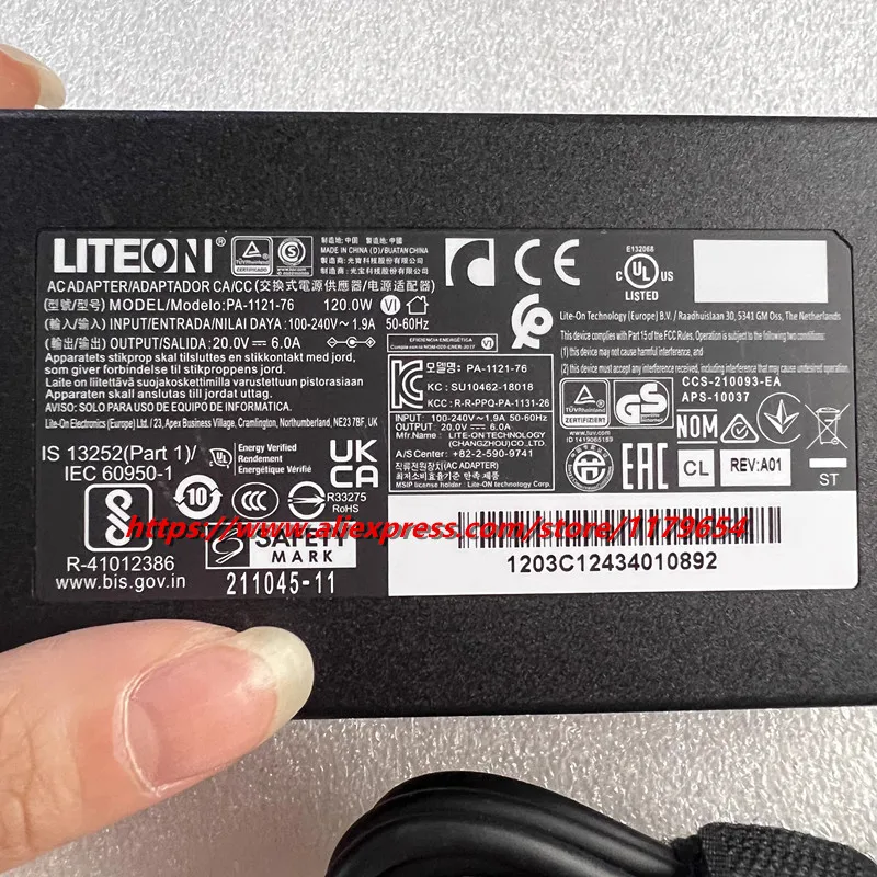 Genuine LITEON PA-1121-76 20V 6A 120W 5.5x2.5mm AC Adapter For Laptop Power Supply Charger Original Adaptor view 2