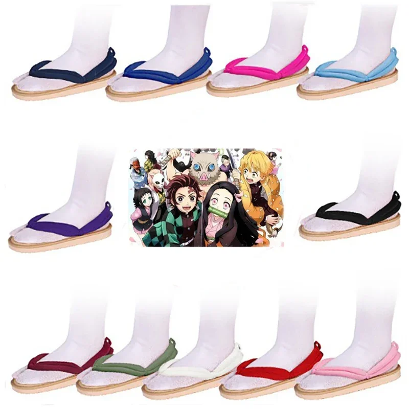 Accesorios de Cosplay de Anime Demon Slayer Kimetsu No Yaiba, zuecos de Kamado Nezuko, chanclas tipo kimono, zapatillas Geta