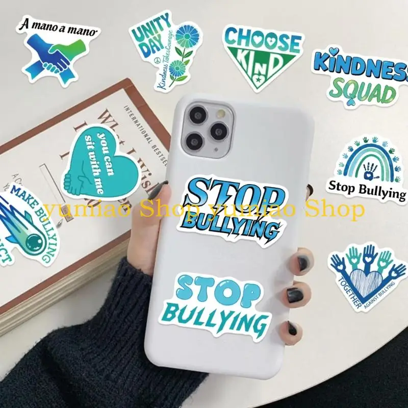 587B Educational AntiBullying Awareness Stickers Set of 50 PVC Safe NonToxic Decorative Decals for Kids School Home Classroom
