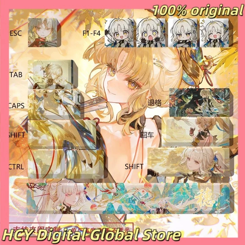 Original Suisui Theme Anime Keycap Mechanical Keyboard PBT Customized Cute Keycap PC Game Keyboard Accessories Gift Collection