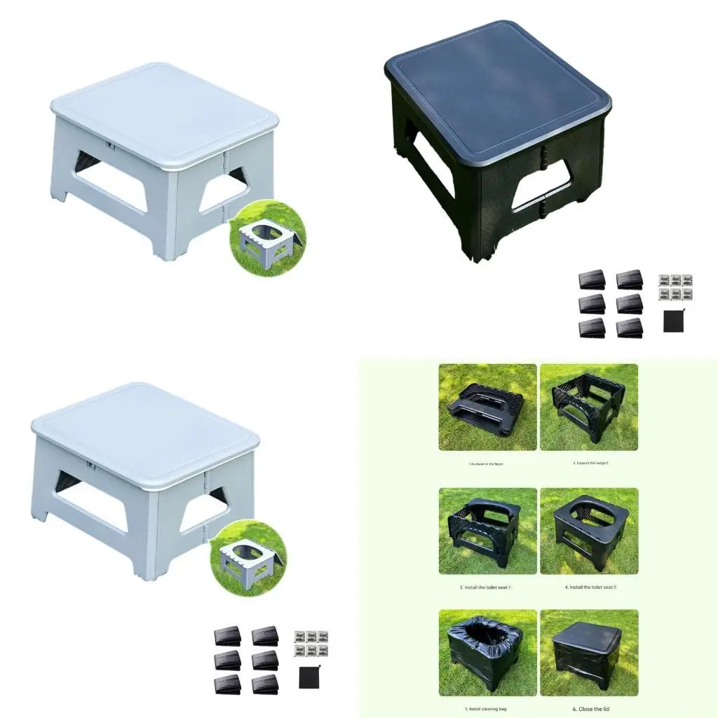 

31BE аварийный портативный туалет с сумкой для контроля запаха, складная конструкция для автомобиля, кемпинга, путешествий, для