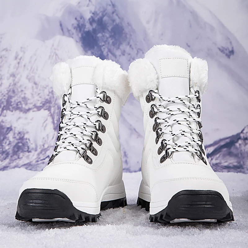 Winter Women's Snow Boots 2024 New Outdoor Thickened Plush Female Sneakers Snow Shoe Warm Thick Sole Snow Waterproof Cotton Boot