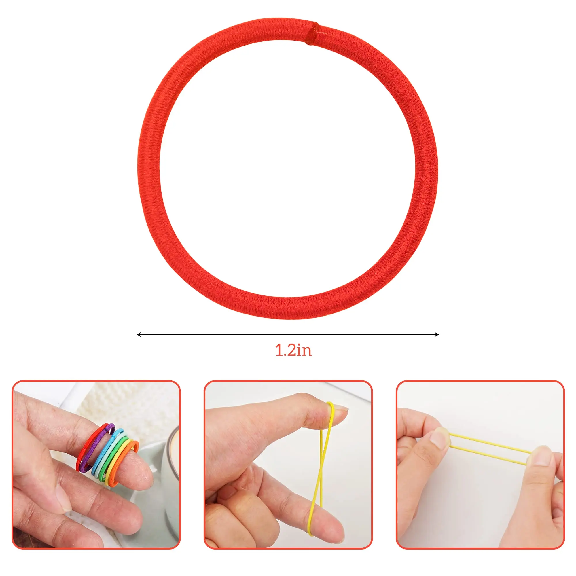 100PCS Baby Hair Ties,  2cm in Diameter No Crease Finger Rubber Hair Elastics,Small Thin Hair Ponytail Holders Hai