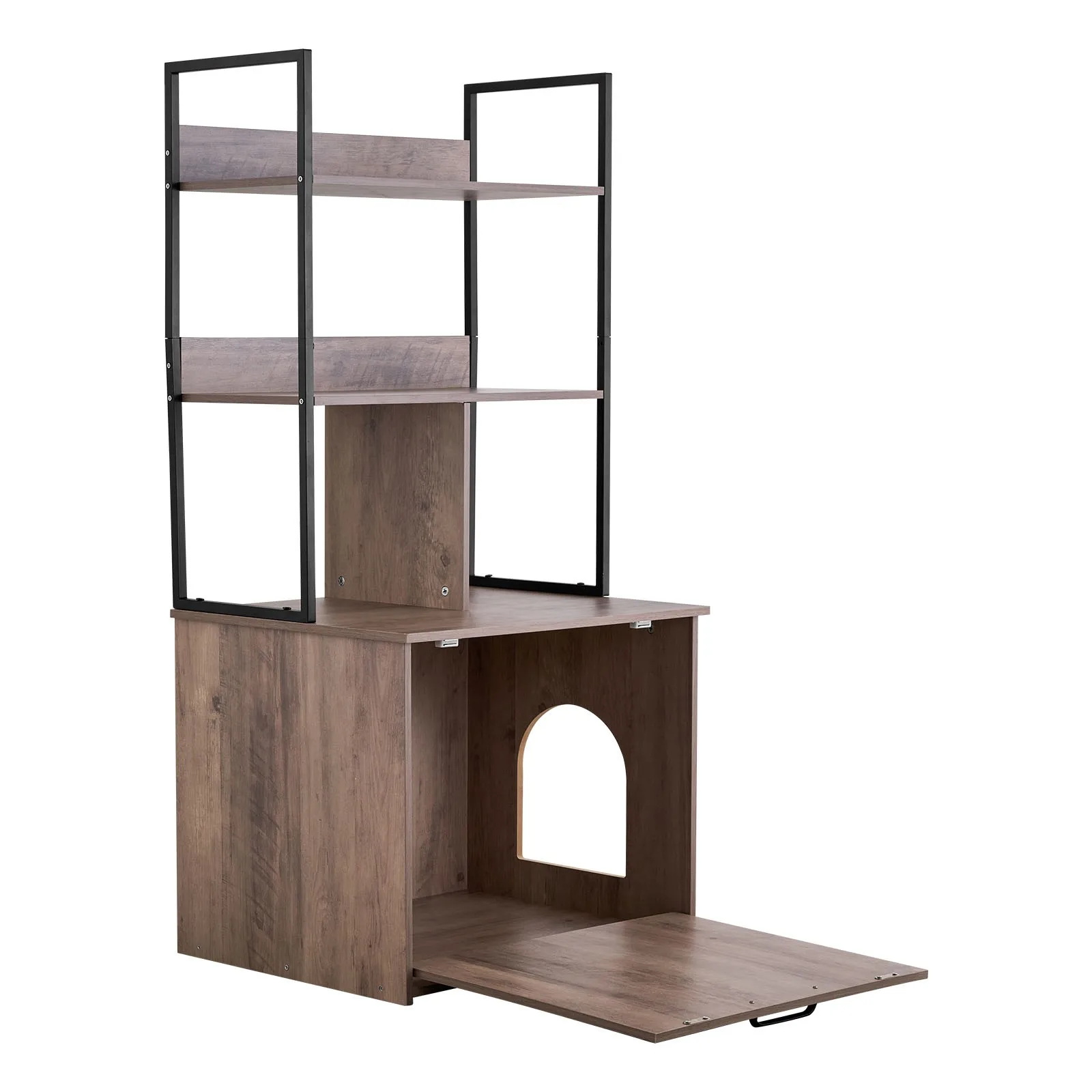 23.6 in Concealed Cat Litter Box Cabinet with Storage Compartments