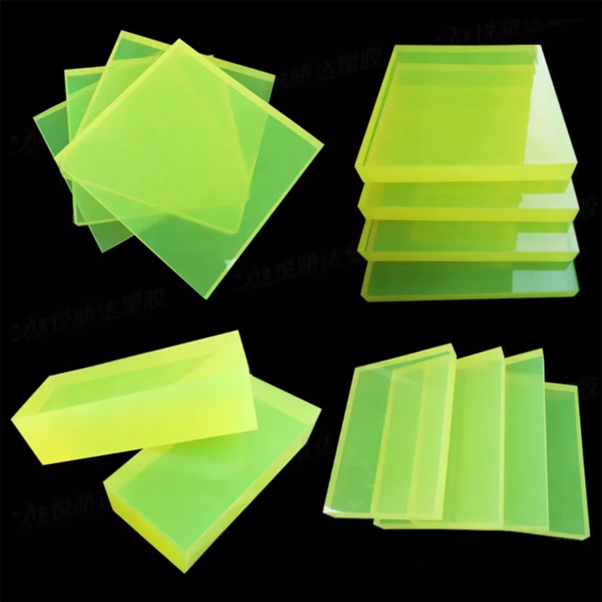 Elastic Rubber Pad Translucent Polyurethane Board Die Mould Damping Block Punching Mute Gaskets Thick 1/2/3/4/5/6/8/10/15-50mm