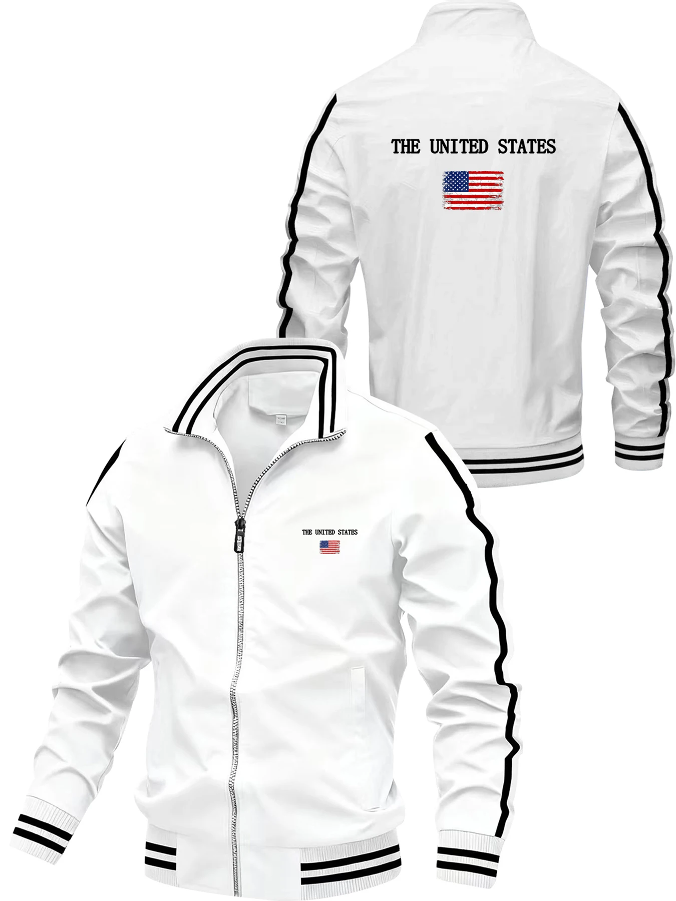 

Men's Casual Printed Zipper Jacket High-Quality Comfortable Outdoor Sportswear Fashionable Spring Autumn Daily Wear