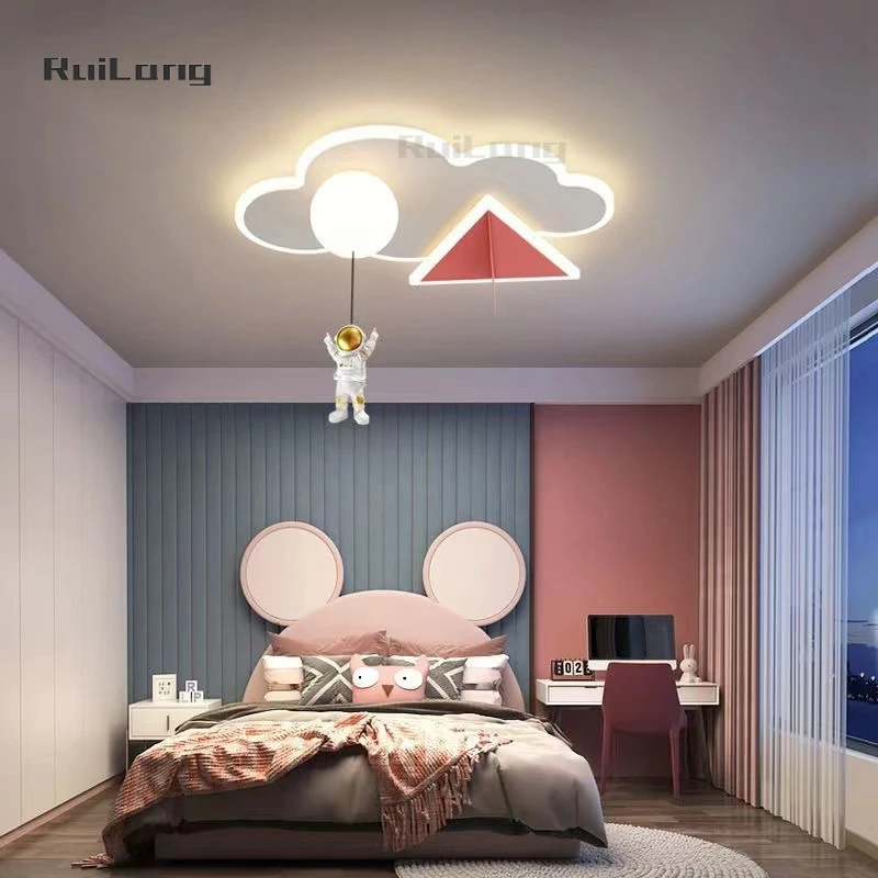 

Astronaut Led Ceiling Lights For Children Room Boys Girls Bedroom Decor Cartoon Chandelier Kids Airplane Moon Cloud Ceiling Lamp