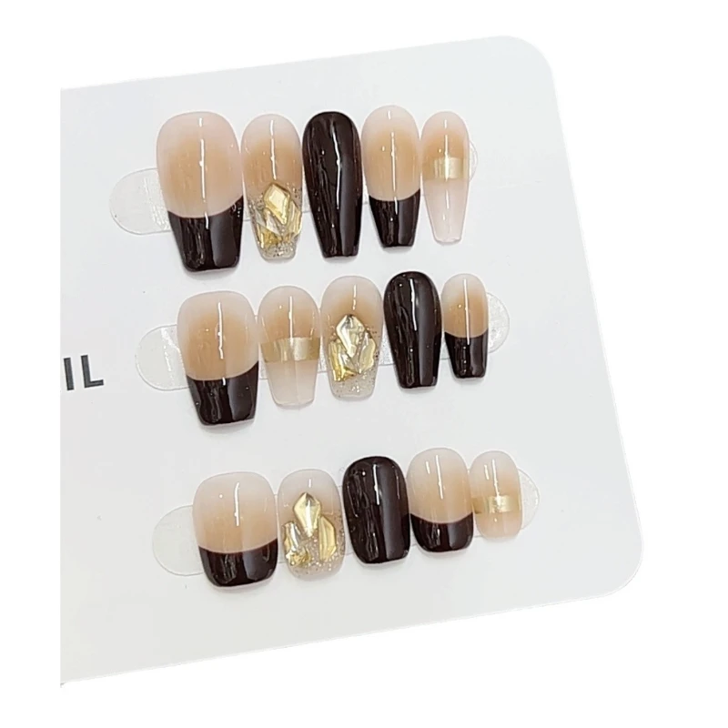 

Pure handmade phototherapy wearing nail Maillard Xiaoxiangfeng reuse nail patch