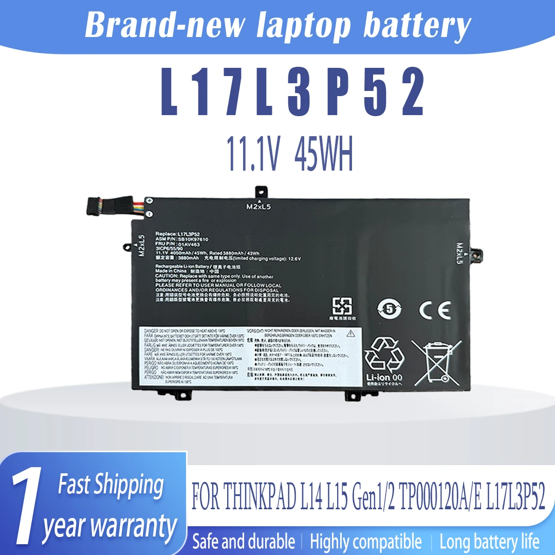 New for Lenovo L17M3P52 L17C3P51 L17L3P51 01AV446 01AV447 laptop battery