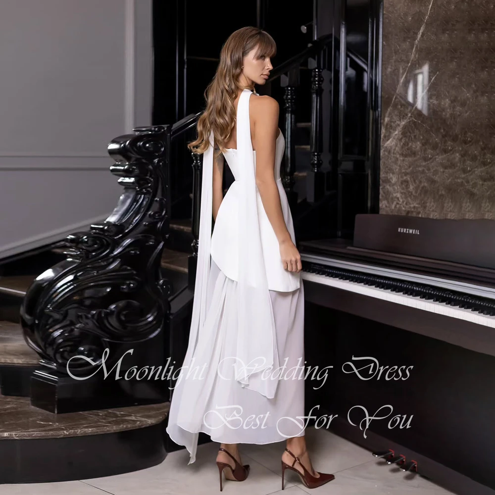 Modern Pleat Strapless Shawl A-Line Wedding Dress 2026 Sleeveless Side Split Party Dress Backless Vestidos De Novia Customized