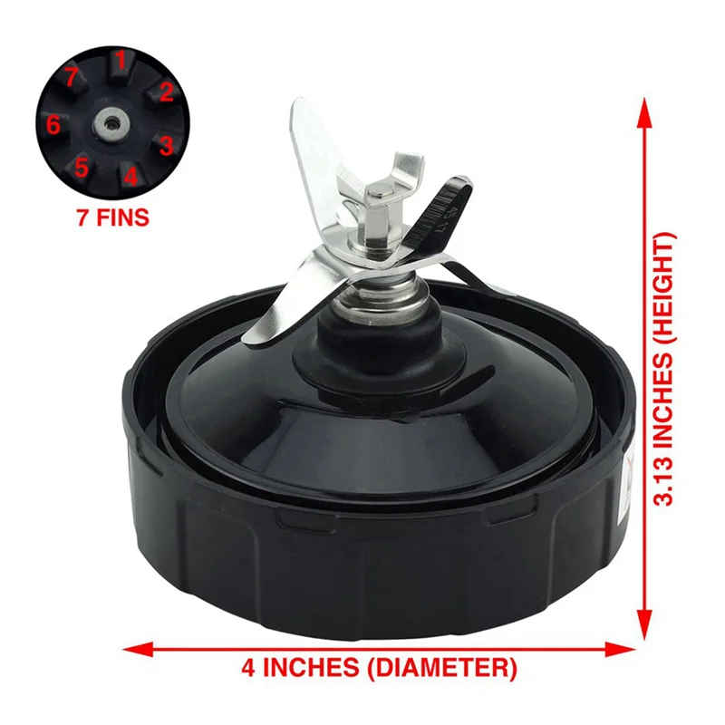 قطع غيار خلاط ABBK للنينجا، 4 أكواب سعة 24 أونصة مع أغطية للذهاب، شفرة مستخرج 7 زعانف، لجهاز Nutri Ninja Auto IQ #5