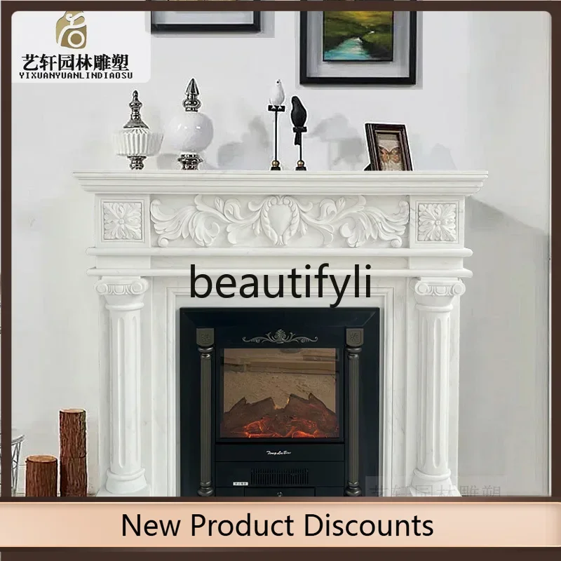 

Asmt56 Натуральный мрамор Французский мраморный камин Европейский резной декоративный шкаф Вилла для гостиной Камень Резьба по камню на заказ