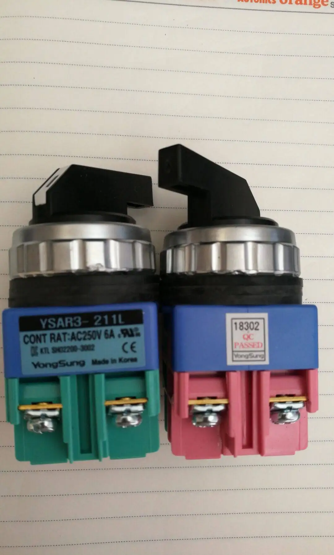 Korean yongsung Longsheng 2-position selector switch YSAR3-211L YSAR3-211K
