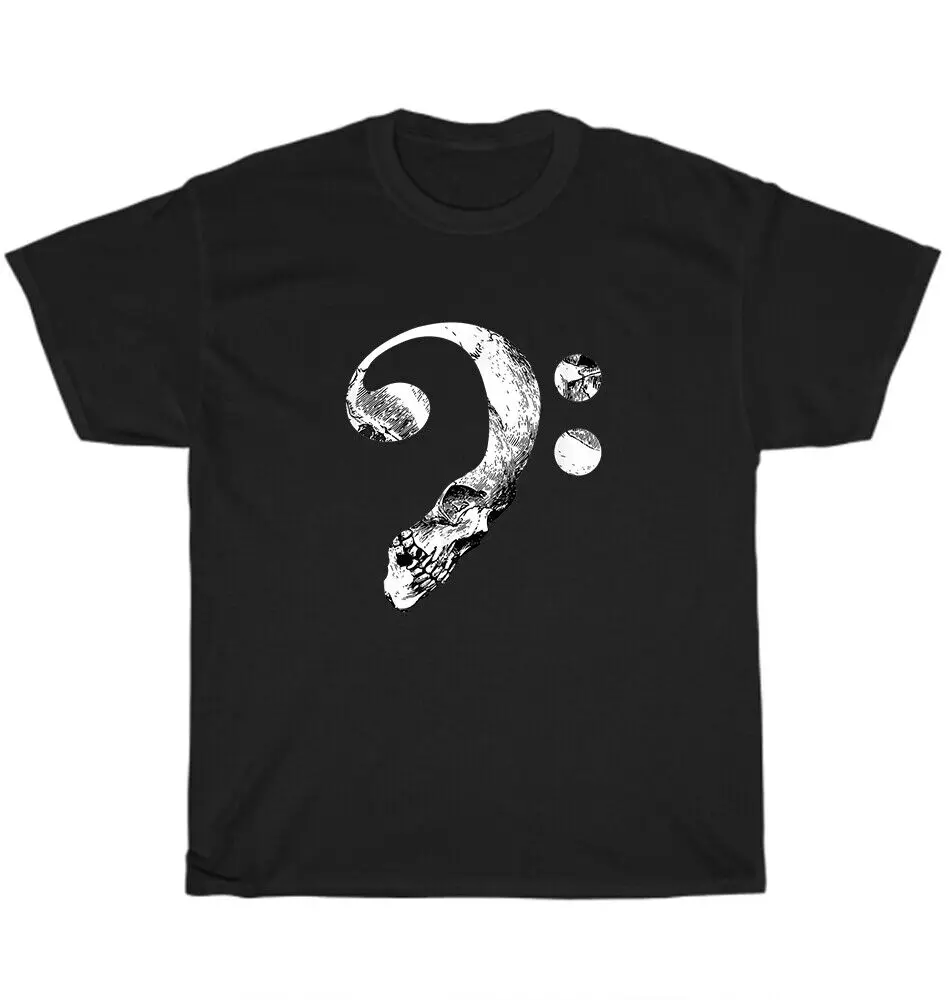 Skull Bass Clef  Player Musician Music Lover Guitar T-Shirt Unisex Tee GiftUnisex Summer Cotton Luxury Brand Super SizeGraph