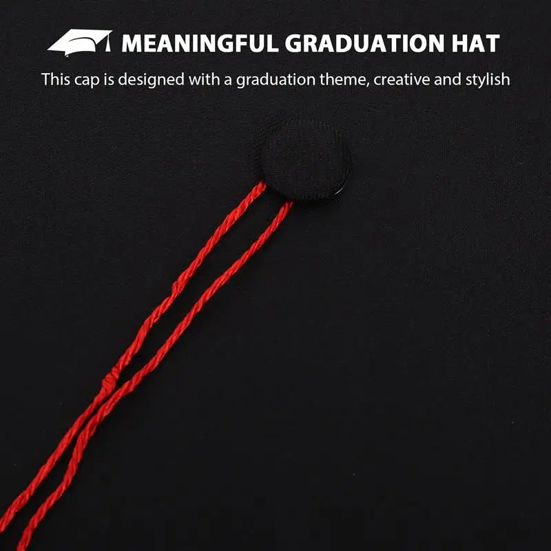 Kids Graduation Caps Children'S Graduation Hat Costume Accessory Doctoral Cap with Red Tassel for Kids Graduation Party image 6