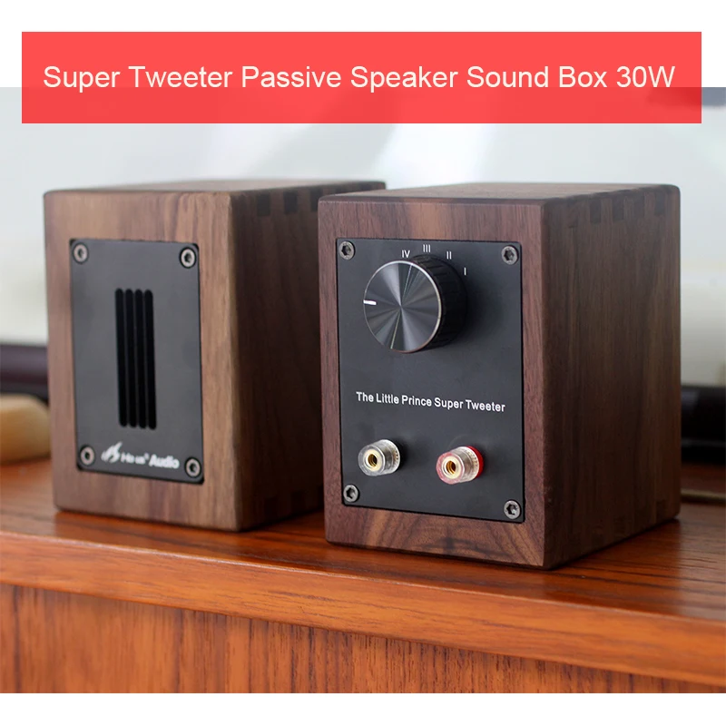 

30W 6Ohm Brand New Bookshelf Speaker Walnut Fever Independent Ribbon Super Tweeter External Tweeter Speaker Sound Box