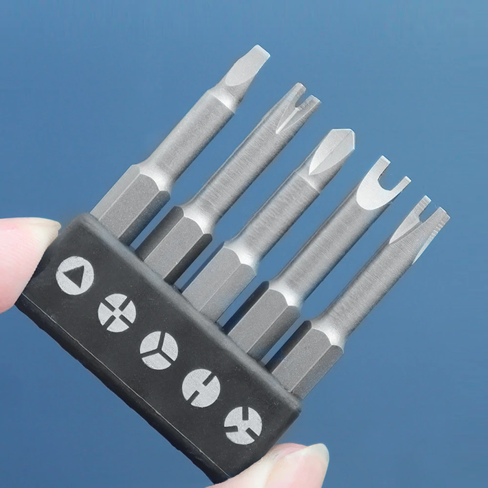 13Pc Screwdriver Bit Set 6.35mm 1/4 Hex Shank 50mm U Y Special Shaped Triangle Inner Cross Three Point Hand Tool Screw Drive Kit