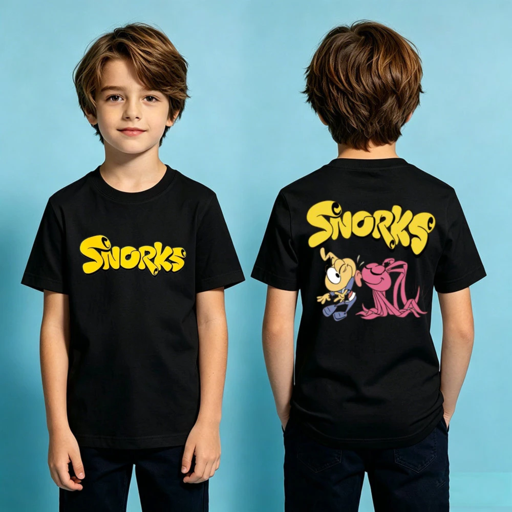 Snorks Cartoon Graphic Printed TShirt Kids Summer Cotton Short Sleeve Classic Cartoon Lover Gift Shirt Boys and Girls Casual Tee