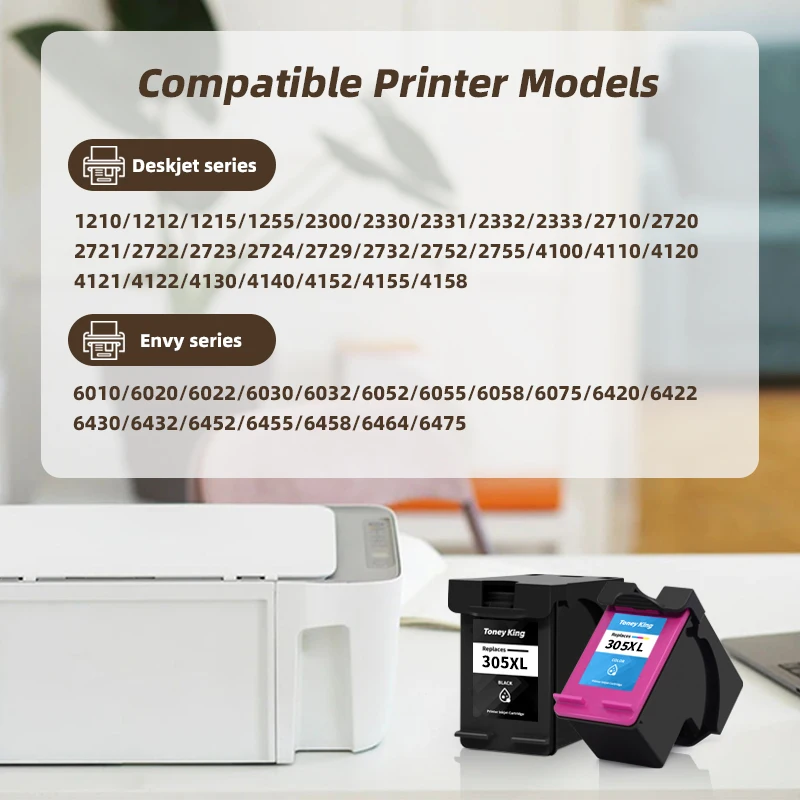 Cartucho de tinta recarregado para impressora HP, 305 XL, série Deskjet Plus, 4120, 4121, 4122, 4130, 4140, 4152, impressora jato de tinta