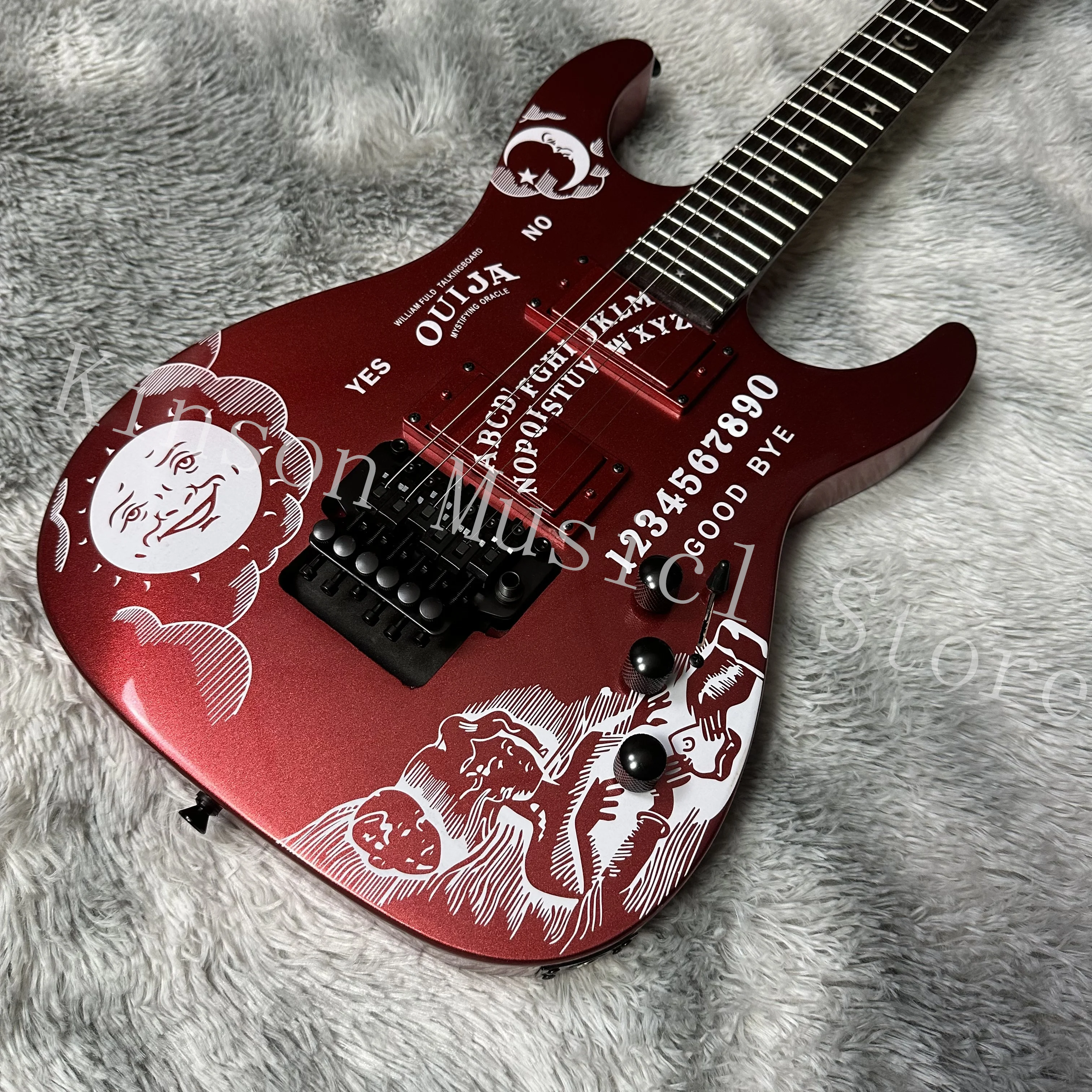 

In Stock KH-2 Ouija Kirk Red Hammett Electric Guitar FloydRose Tremolo Bridge